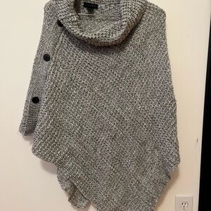Steve Madden Gray Knit Poncho Sweater